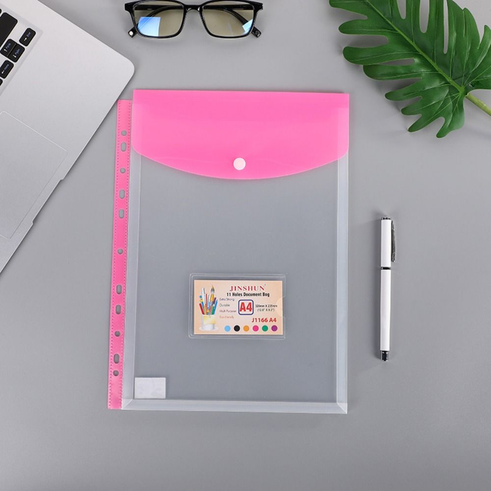 11 Holes Binder Cash Envelopes Transparent Files Envelope Bags Binder Punched Pockets  Receipt