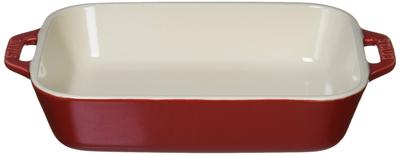 Блюдо Staub Dish Cherry 20 x Керамическое блюдо для запекания, подходит для использования в духовке и микроволновой печи, японское блюдо "Прямоугольное 16 см" [Авторизованный продукт] 40508-585