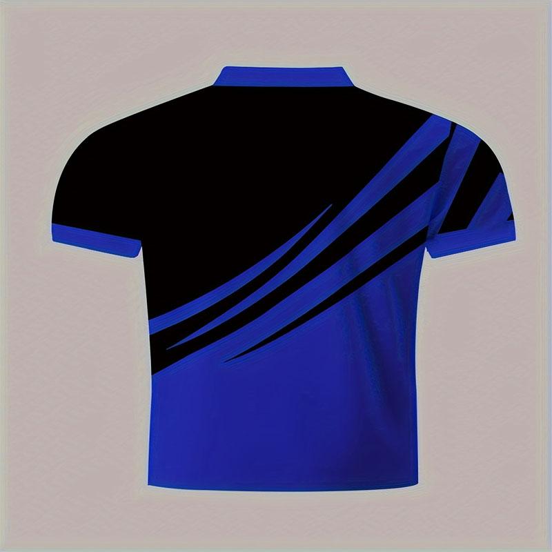 Мужская повседневная деловая рубашка-поло с 3D-цифровым принтом, быстросохнущая, летняя