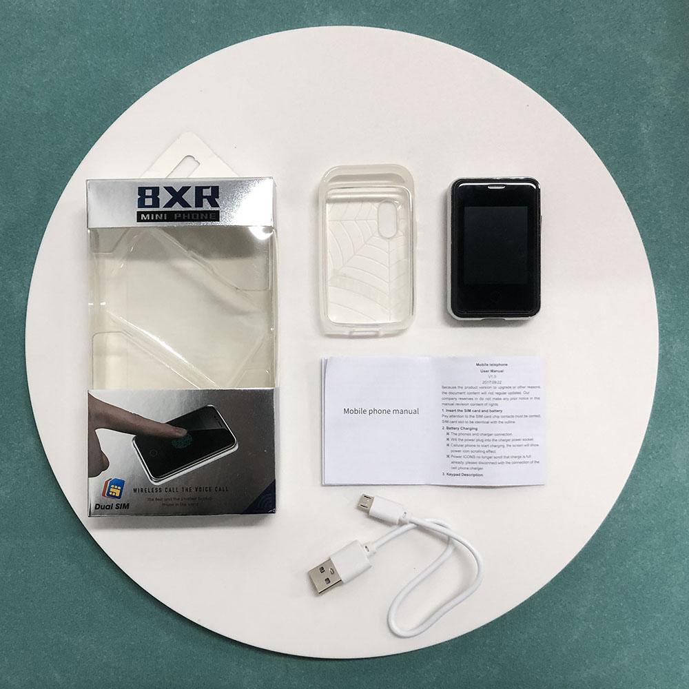 8XR Super Small Phone 2G GSM 1.77inch Touchscreen Wireless Dialer 350mAh CellPhone SMS Multimedia Feature Phone