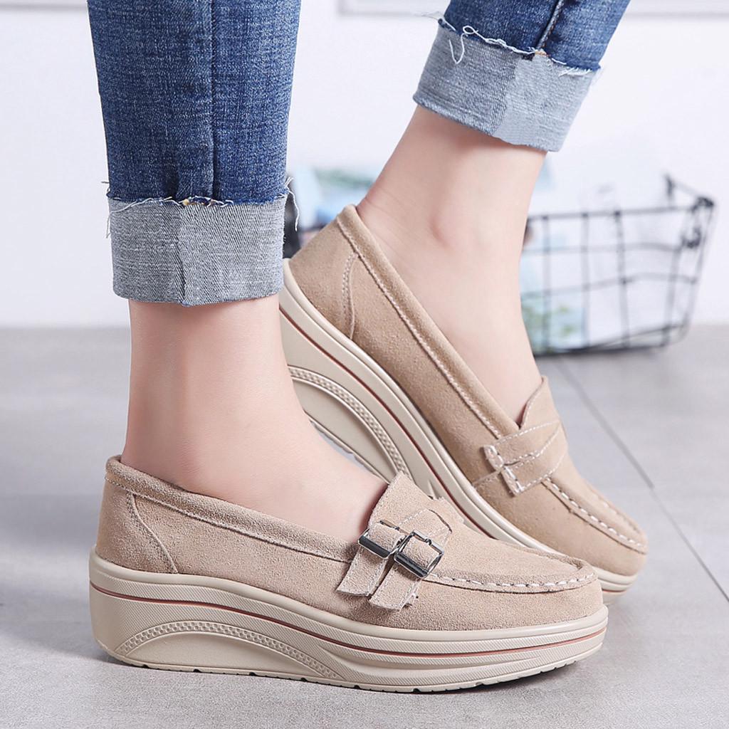 Женские туфли для маффинов, кожаные туфли на толстой подошве, криперы, мокасины