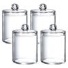 Acrylic Storage Jar Round Makeup Cotton Swab Storage Box Cleansing Cotton Pad Swab Organizer Bathroom Clear Plastic Dispenser