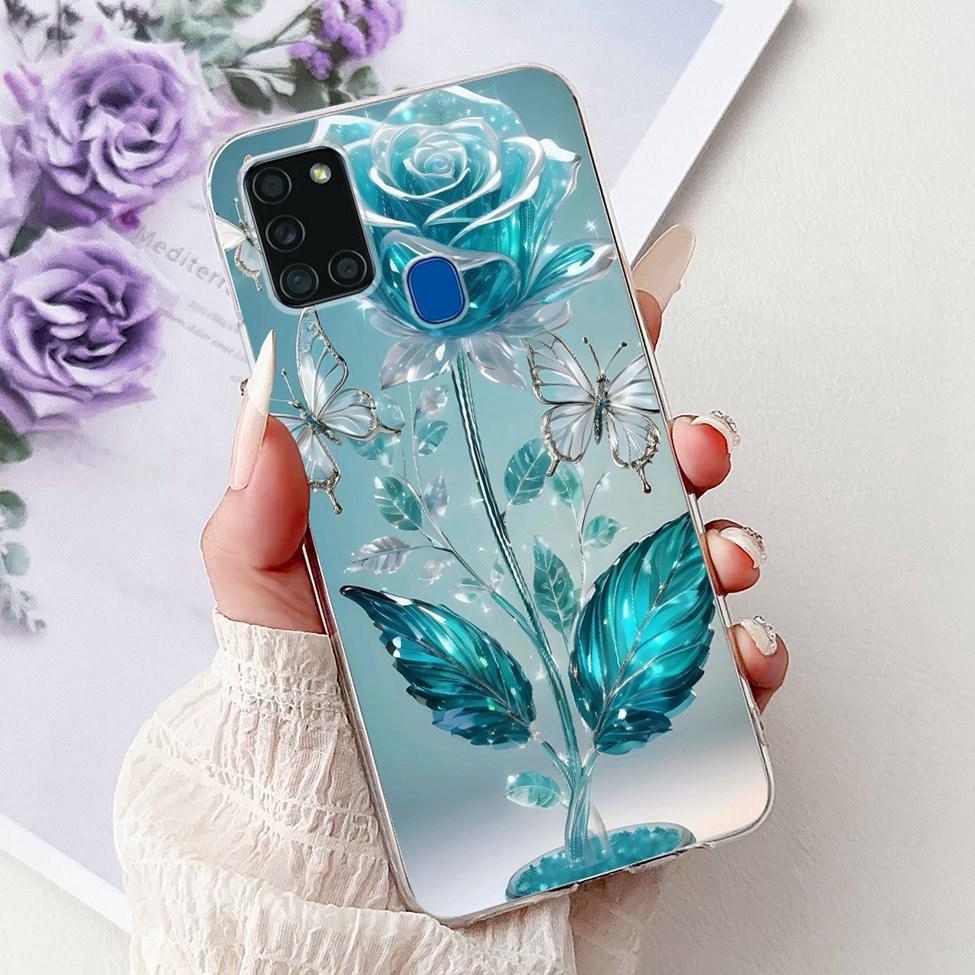 Для Samsung A21s Чехол Прозрачный Модный Роскошный Милый Расписная Задняя Крышка Для Samsung Galaxy A21s Чехол для Телефона A217F A217M A217N