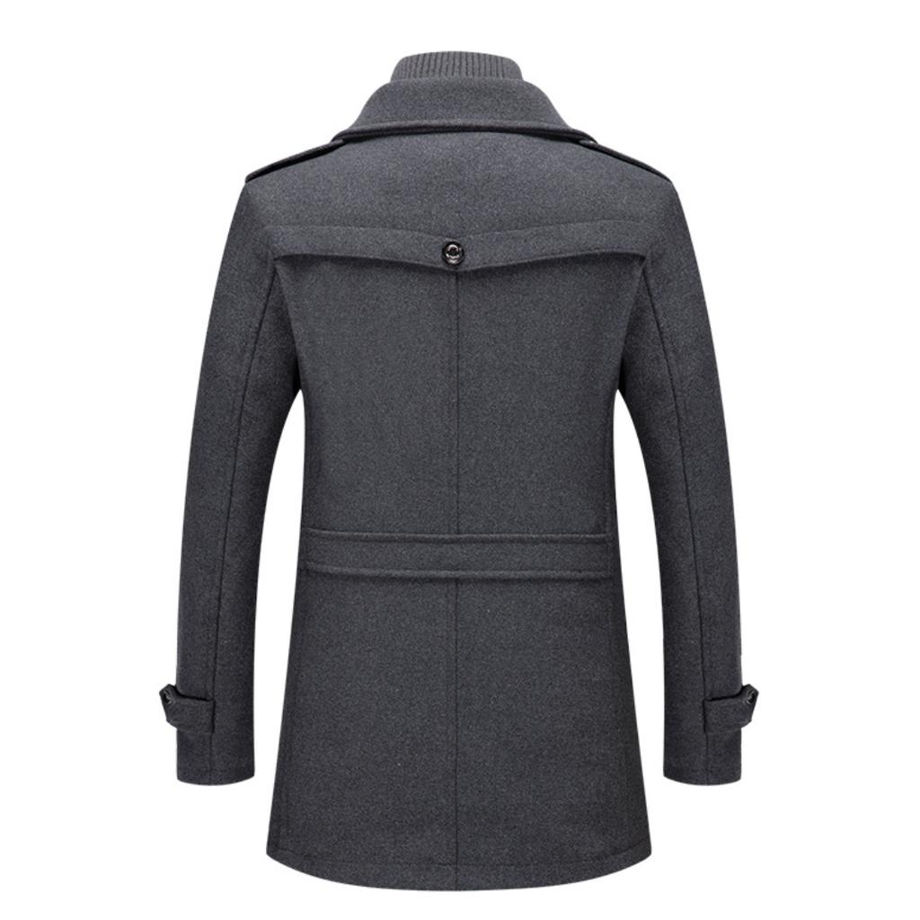 Мужское осенне-зимнее деловое шерстяное пальто с двойным воротником, морозостойкое мужское пальто, шерстяное пальто для мужчин