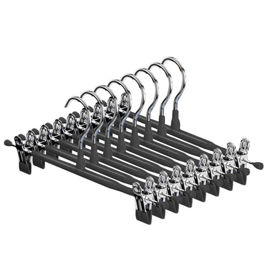 8Pcs Trouser Hangers Adjustable Non-Slip Space Saving with Rubber Coating Strong Chrome Clothes Hangers