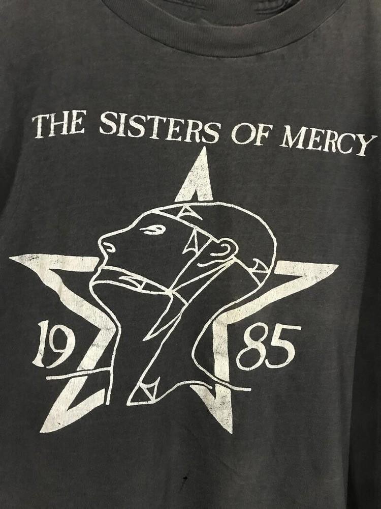 Винтажная хлопковая футболка унисекс The Sisters of Mercy Черная 1985 года