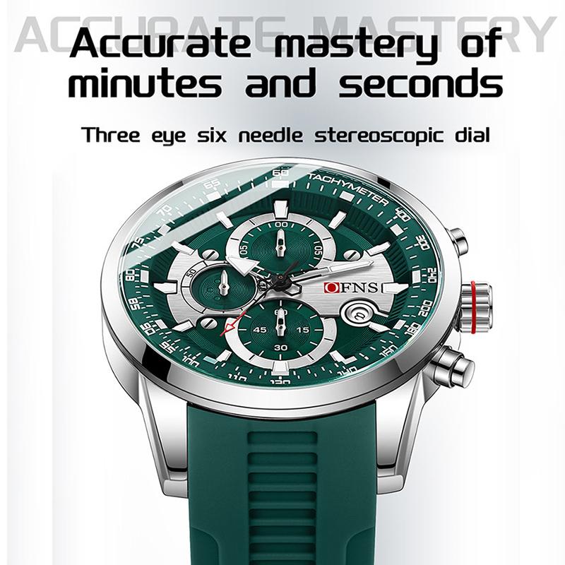 Business Men's Quartz Watch Three Eye Six Needle Chronograph Waterproof Night Light Calendar Men's Quartz Watch