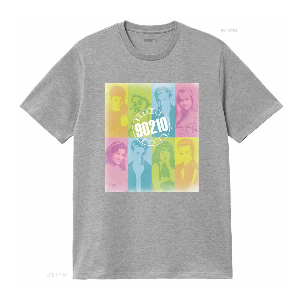 Beverly Hills 90210 Cast Color Block T Shirt for Retro TV Show Fans White vintage Washed Soft Breathable Slightly graphic