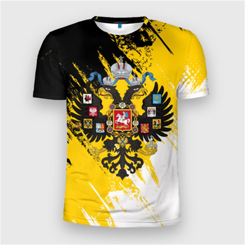 Модная футболка с нашивкой флага России для мужской одежды, футболка с коротким рукавом, 3D-принт, крутой узор, уличный тренд, мужская футболка, топ