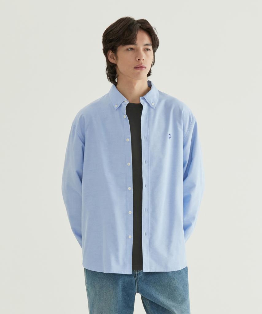 COVERNAT Coolmax® C Logo Oxford Shirt Blue