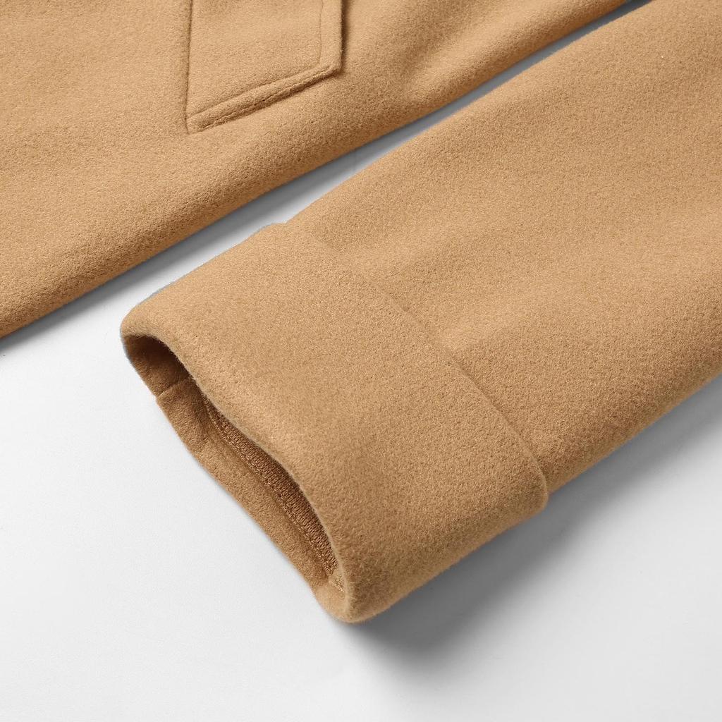 Autumn Winter Coats For Women Wool Blend Long Jackets Turn Dowmn Collar Slim Belt Bandage Outerwear Overcoat