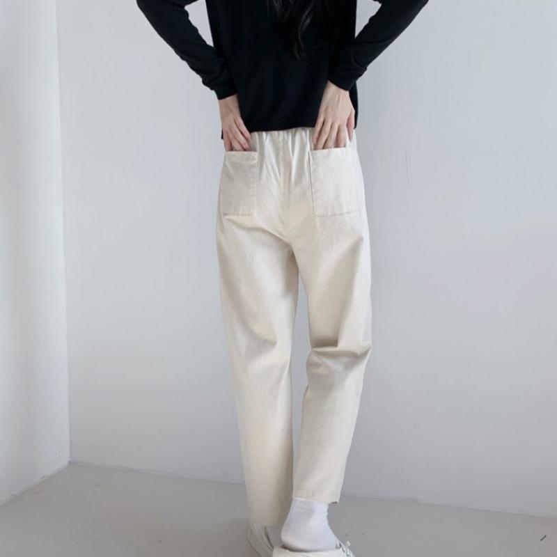 Shop Women Diagonal Spring Loose Fit Cotton Stretch Pants 21ds Wpt 11807 Z