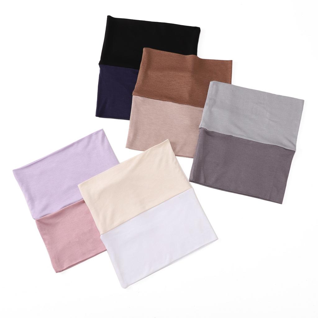 Fashion Double Color Inner Hijab Cap For Women Cotton Jersey Underscarf Hijab Undercap Islam Headscarf Wraps Turban Headband