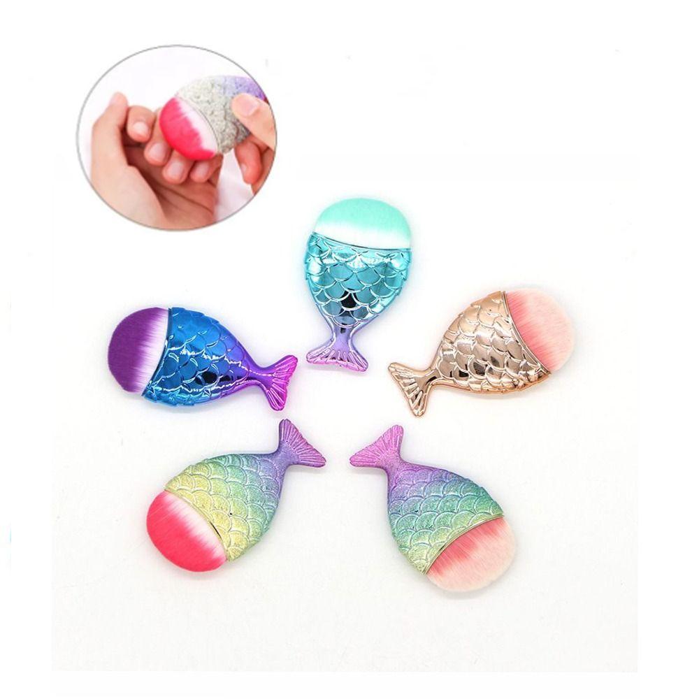 Кисть для макияжа в виде хвоста русалки, кисти для пудры, новая кисть в виде хвоста рыбы, маникюрный инструмент