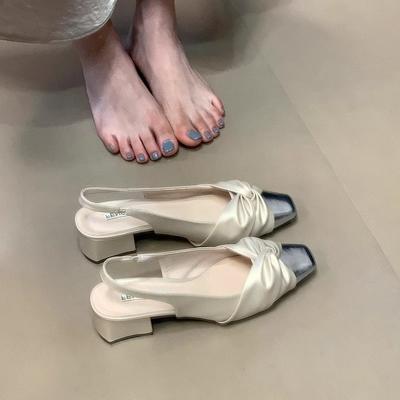 Французские вечерние туфли Xiaoxiangfeng, женские, лето 2025, новые, с нежным темпераментом, универсальные, повседневные, с закрытым носком, сандалии для улицы