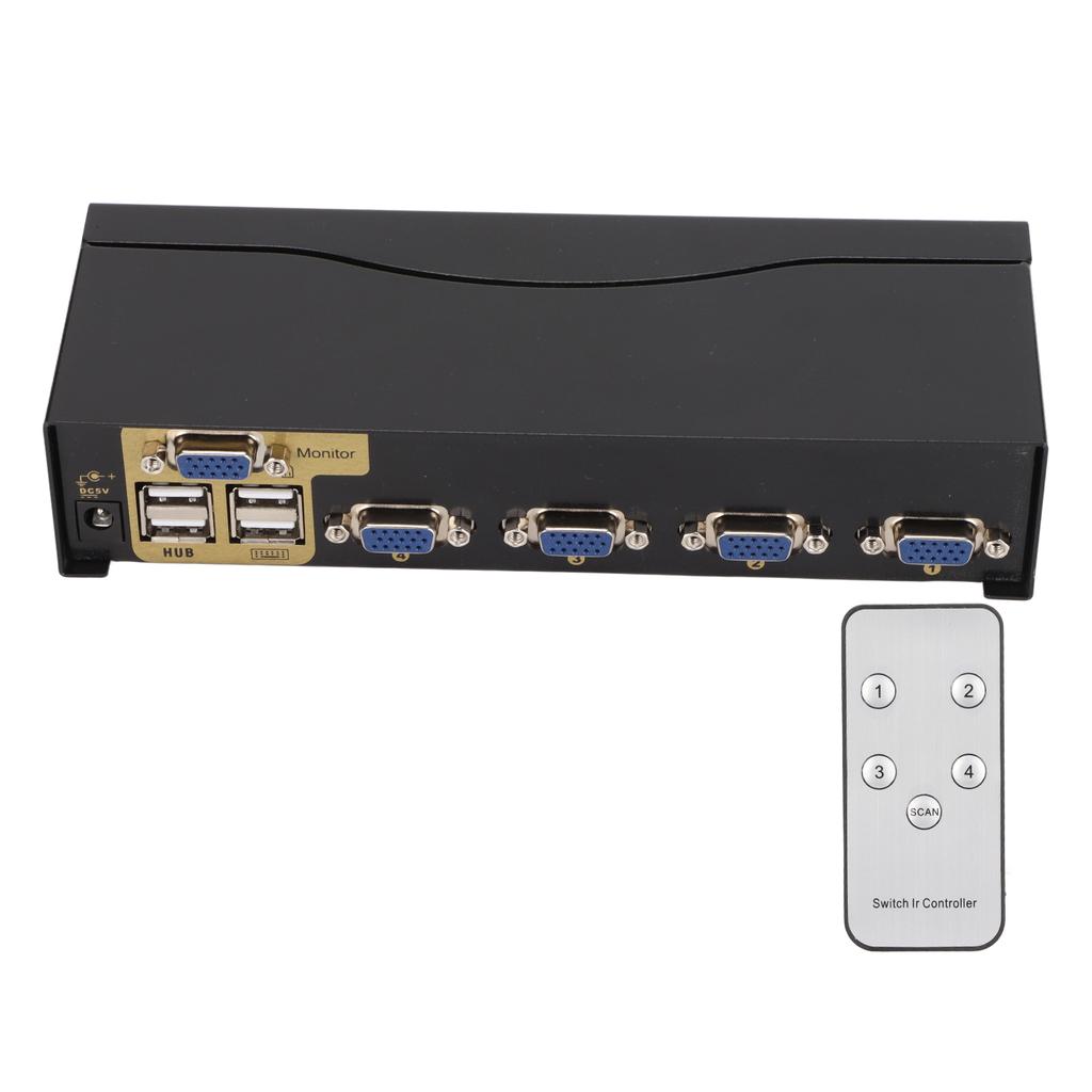 KVM-переключатель VGA Разрешение 1920 X 1440 2 режима переключения 4 USB-разъема Переключатель VGA Вилка 100‑240 В США