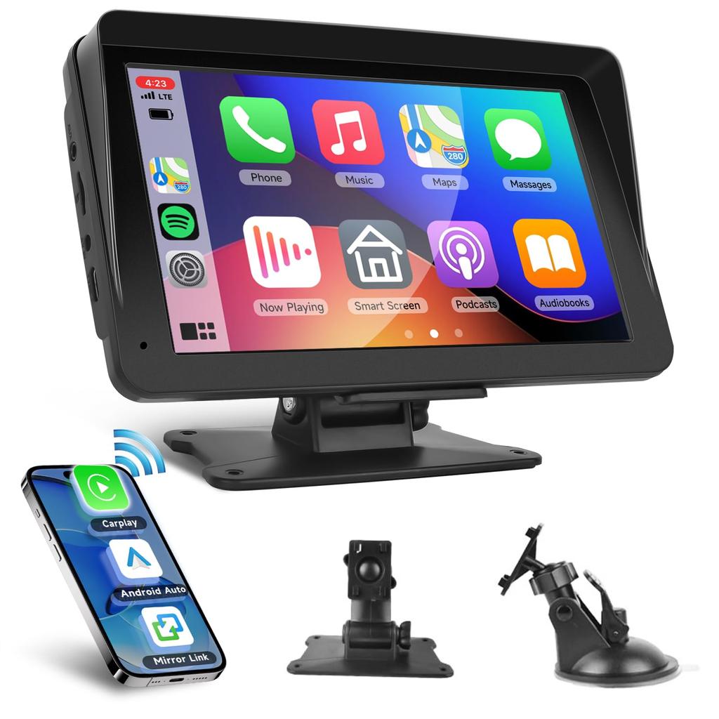 7 Inch Portable Car Audio, Integrated Navigation, Easy On/Off, Mirroring Function, Compatible with Apple