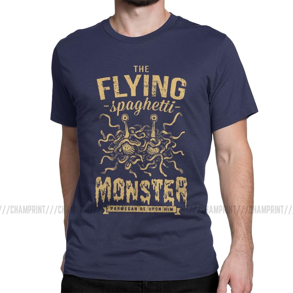 The Flying Spaghetti Monster T Shirt Men Funny T Shirt Round Neck Flying Spaghetti Monsterism Pastafarianism