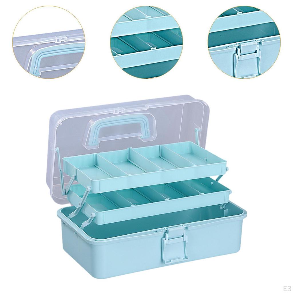 3 Layer Storage Box Craft Organizer Accessories Stackable Multifunction Caddy Portable Tackle