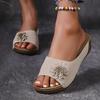 Модные летние сандалии женские туфли нескользящая обувь для ходьбы обувь слипоны женские сандалии на танкетке праздничные тапочки женская обувь