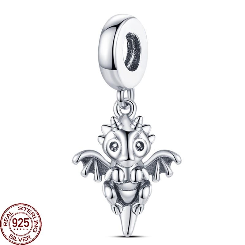 Animal Collection Dangle 925 Sterling Silver Pave Monkey Charm Beads Fit Original Bracelet DIY Jewelry Making For Women