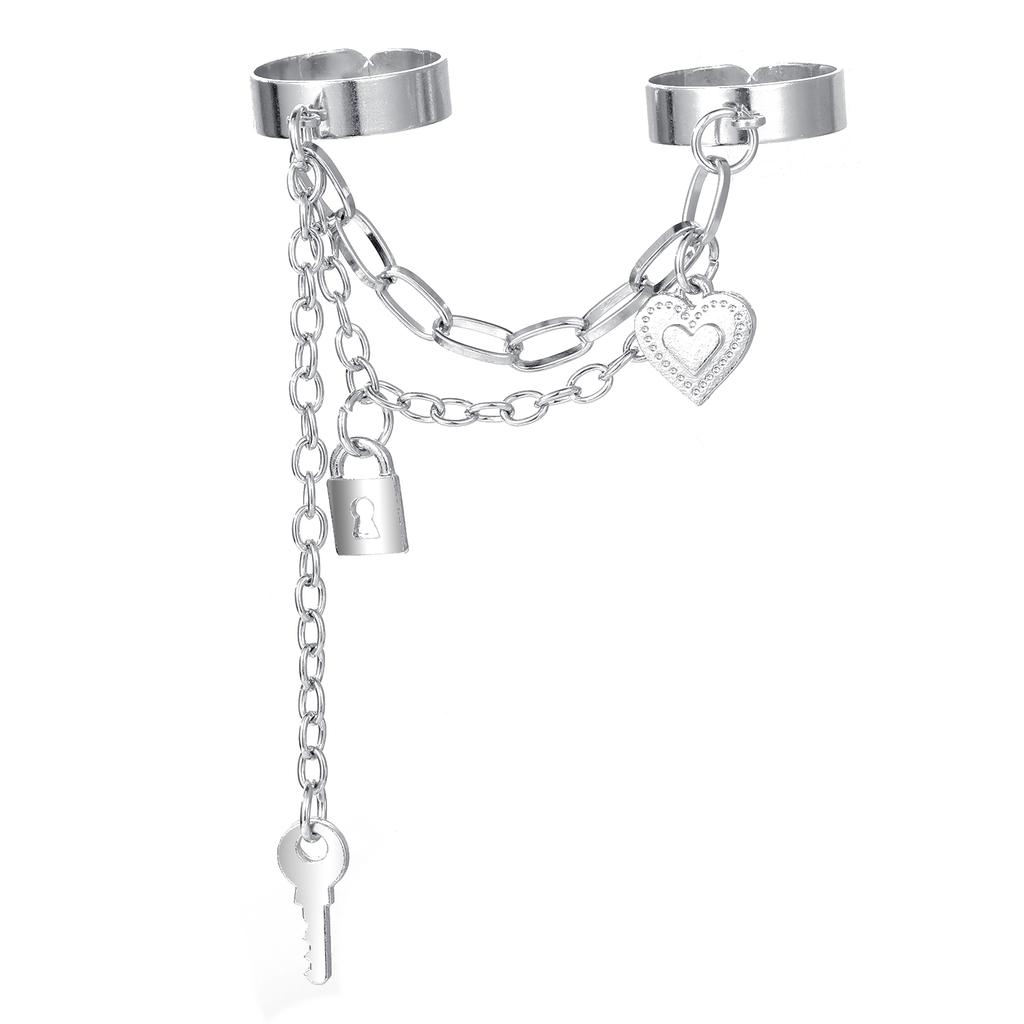 Новинка 2022 года, простые модные элегантные ювелирные изделия для мужчин и женщин, универсальное кольцо с подвеской в виде сердца, набор ключей с подвеской