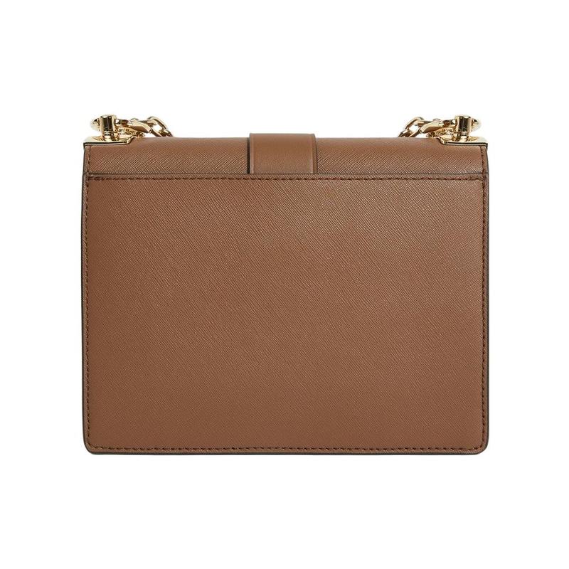 MICHAEL KORS Greenwich chain element letter LOGO flap cow leather envelope bag crossbody bag shoulder bag small size women's brown