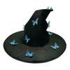 Witch Hat with 12 Butterflies Decor Twist Brim Halloween Parties Cosplay Dress Up Hat Witch Costume Accessory