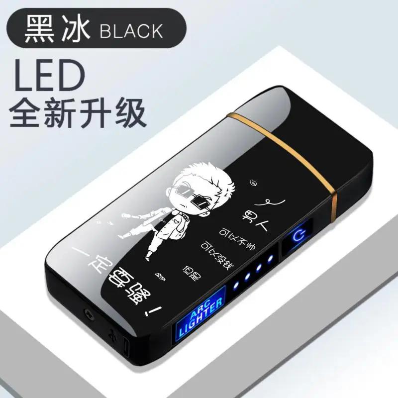 Роскошная ветрозащитная электрическая зажигалка с сенсорным управлением, двойная дуга, без пламени, USB-зарядка, зажигалка для свечей и ароматерапии, не содержит газа