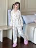 Girls' 2025 Autumn Cotton Pajama Set: Long Sleeve Homewear for Little & Big Girls
