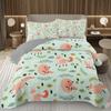 Funny Cartoon Animal Bedspread Queen/Full Kawaii Elephant Panda Coverlet Reversible Grey Quilted Bedding Set For Kids Teen Room
