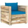 Maison Exclusive - Salon de jardin 2 pcs avec coussins Bois imprégné de vert