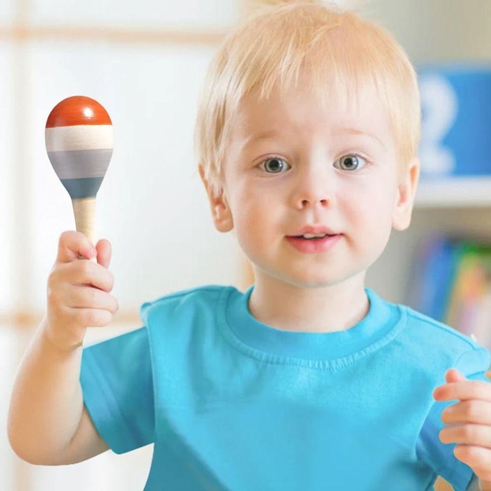 Деревянная Хватательная Детская Ручная Колокольчик Музыкальные Игрушки Детские Погремушки для Малышей Младенцев