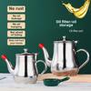 Multi-Purpose Stainless Steel Oil & Vinegar Pot with Spout and Filter