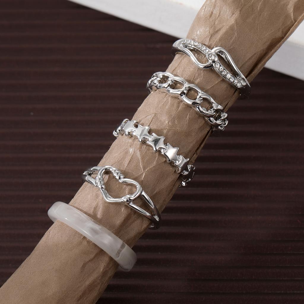 Кольцо с резной звездой, универсальное кольцо «Любовь», очаровательный модный милый женский комплект колец