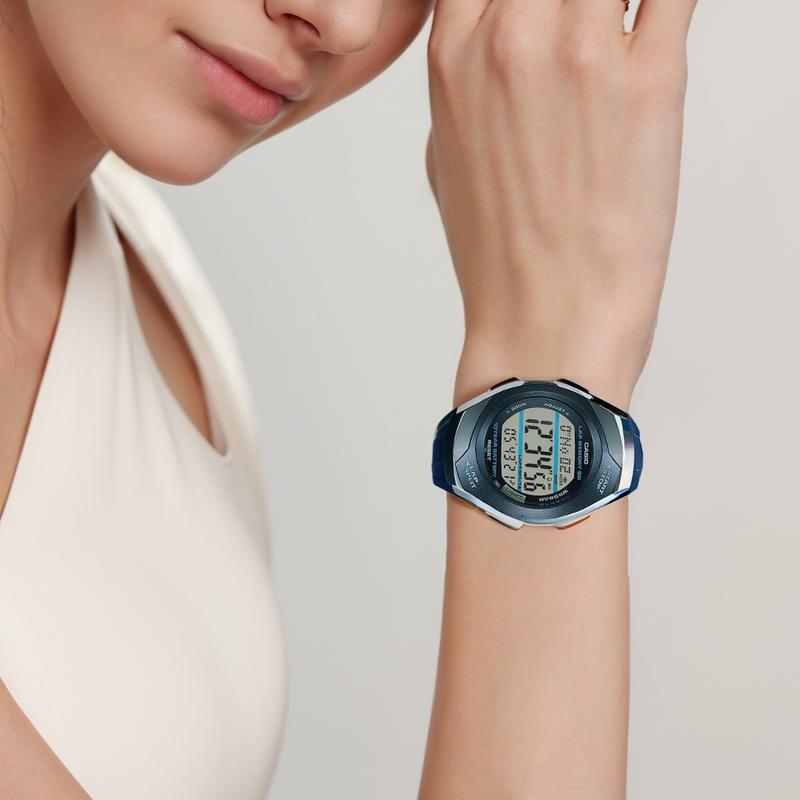 Casio Общие часы 50 метров водонепроницаемые кварцевый механизм полимерный ремешок японские и корейские часы женские часы серый циферблат STR-300J-2AJH