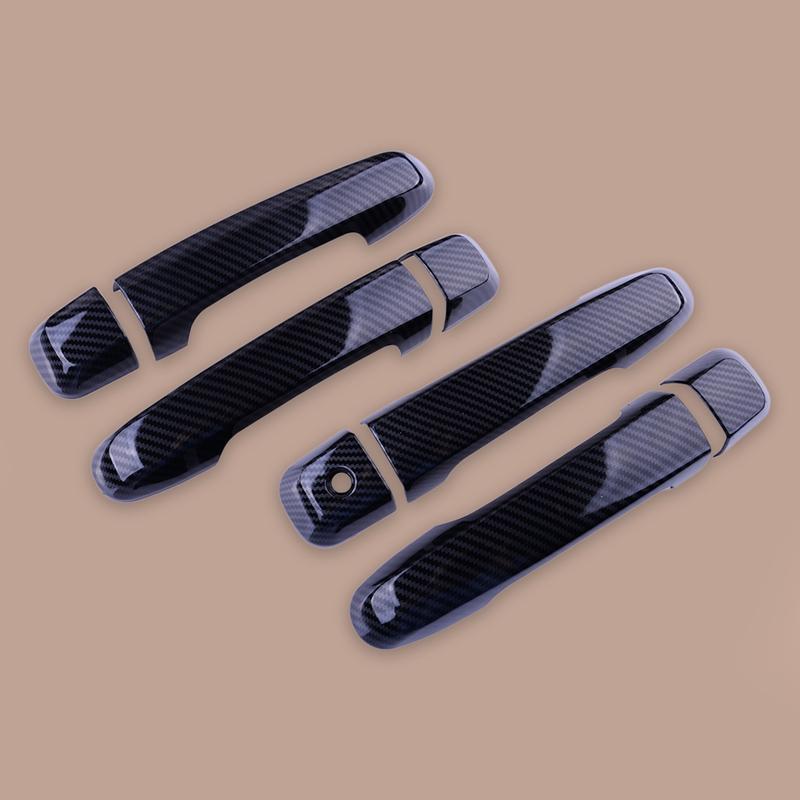 1 Set Exterior Door Handle Covers Trims Carbon Fiber Grain ABS Fit for Toyota Land Cruiser Prado FJ150 2010 2011 2012 2013-