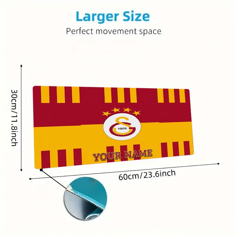 Galatasaray S Custom Name Large Size Mouse Pad Large Gaming Table Cushion Non-slip Laptop Tablet Big Mousepad XXL Mat Mini PC Playmat With Lock edge