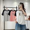 Женская футболка большого размера с коротким рукавом, цветовые блоки, круглый вырез - Модный топ Летняя коллекция 2026