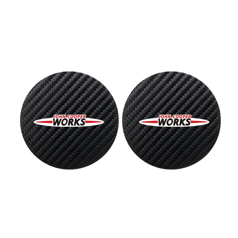 2Pcs Car Emblem Cup Groove Pad Anti Fouling Pad For MINI Cooper JCW Countryman Clubman Cabrio Paceman Coupe Roadster Clubvan