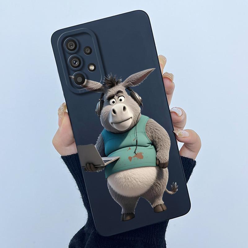 Shockproof Matte Case For Samsung Galaxy A32 A52 A52S A72 M52 5G Lovely Cartoon Liquid Silicone Camera Protective Bumper Cover