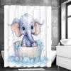 Cute Cartoon Elephant Shower Curtain, Bathroom Decorative Shower Curtain, Waterproof Shower Curtain with Hooks