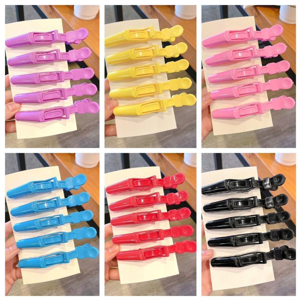 5pcs/set Plastic Alligator Hairpin Fashion Hair Grip Clips Haircut Section Clamps Girls