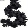 Black Maple Leaf Wreaths Upgraded Artificial Autumn Leaves Halloween Decor for Home Fireplace Stair Window Front Door Ornaments