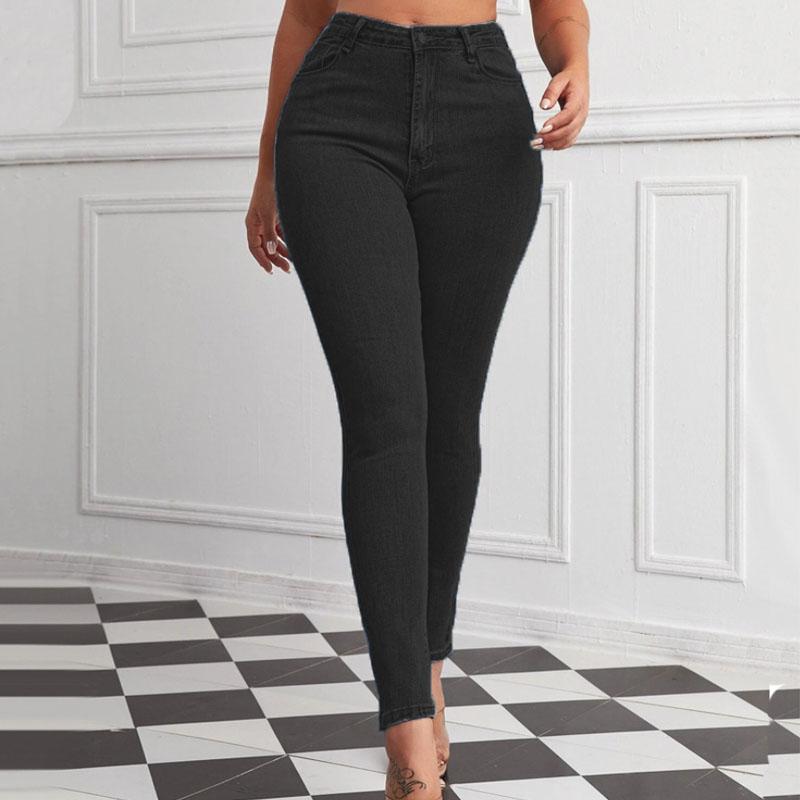 Женские джинсы скинни большого размера с высокой эластичностью, облегающие джинсы с высокой талией, обтягивающие джинсы с подъемом бедер