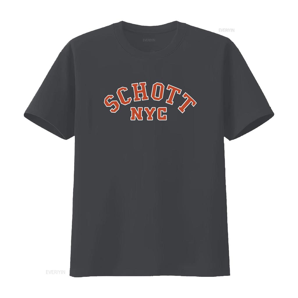 Schott NYC Big Logo Mens Black Small Crewneck T Shirt Size S Stylish and Comfortable for Men vintage Washed graphic