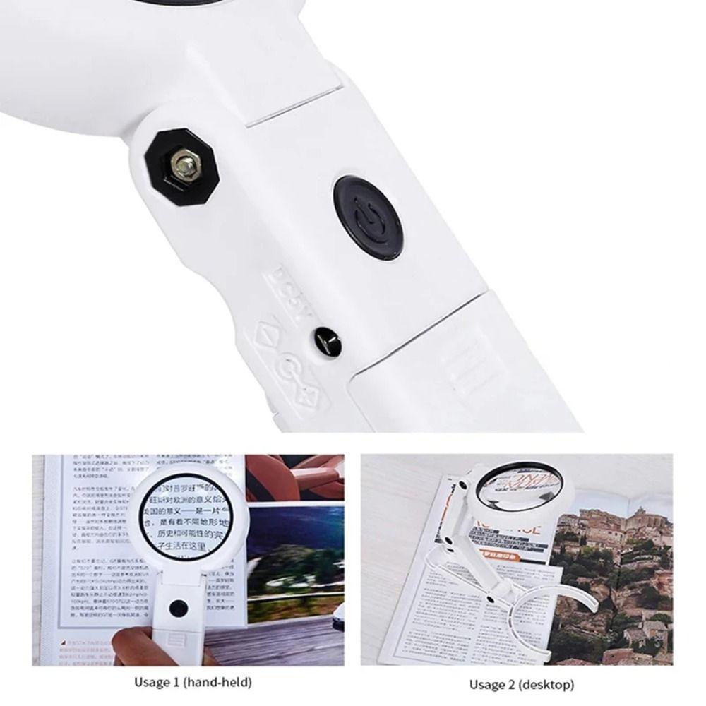11x 5x Magnifying Glass Stand Folding Lamp Foldable Portable Magnifier Newspapers