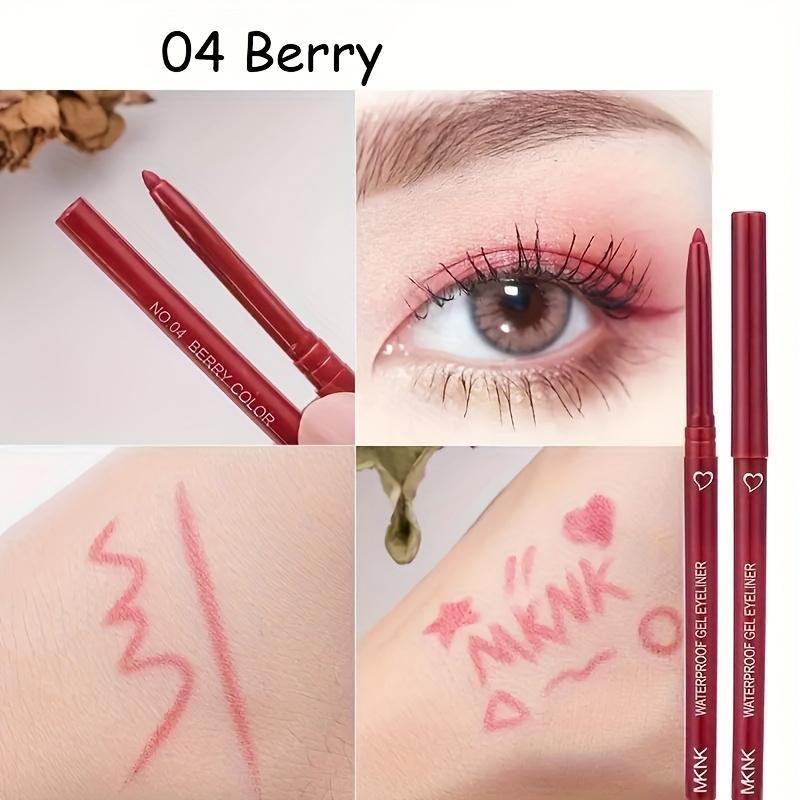 6 Colors of Smooth Waterproof Eyeliner, Automatically Retractable, Long-lasting and Smooth, Charming Eye Makeup