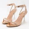 High Heels Rivets Sandals Women 2024 Summer Luxury Fetish 9cm Silver Gold Clear Heels Sandals Party Wedding Shoes Plus Size 42
