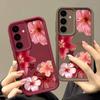 Чехол с цветочным принтом для Samsung S25 Ultra S24 FE S23 S22 A56 A36 A16 A15 A55 A35 Мягкий матовый противоударный чехол для телефона из ТПУ
